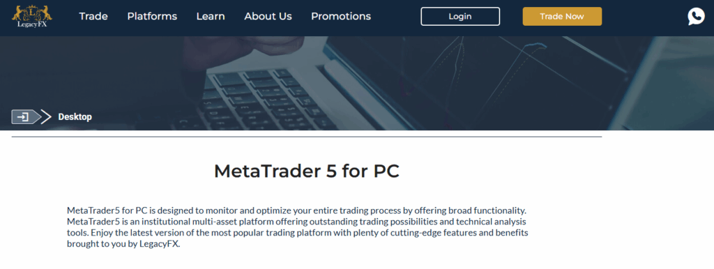 MetaTrader 5 for Desktop