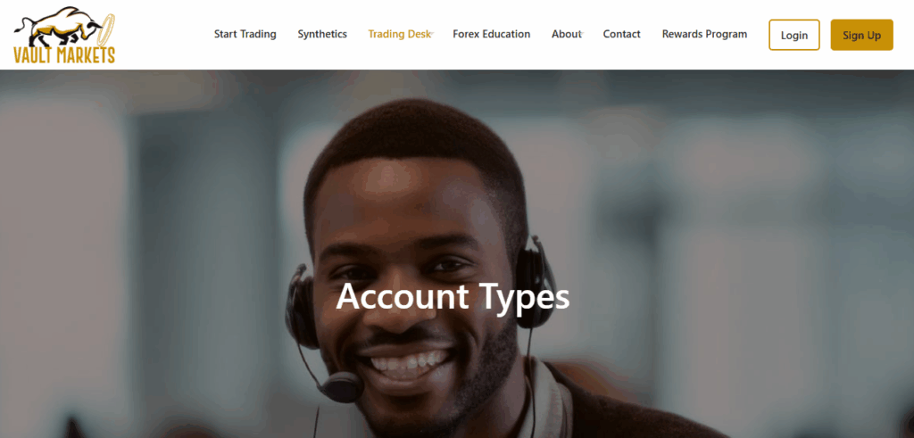 Vault Markets Review Vault Markets Account Types