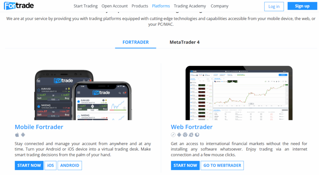 Fortrade Trading Platforms