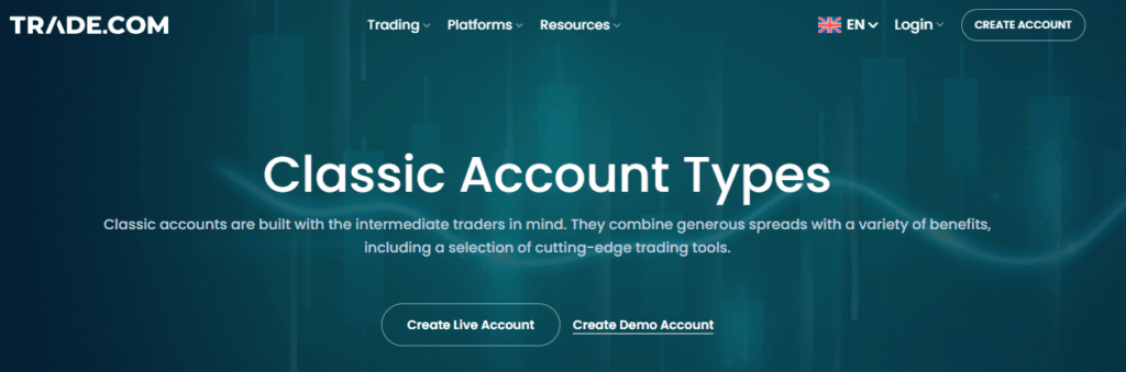 TRADE.com Review Trade.com Account Types