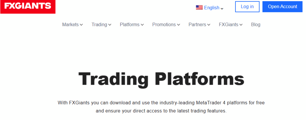 FXGiants Trading platforms