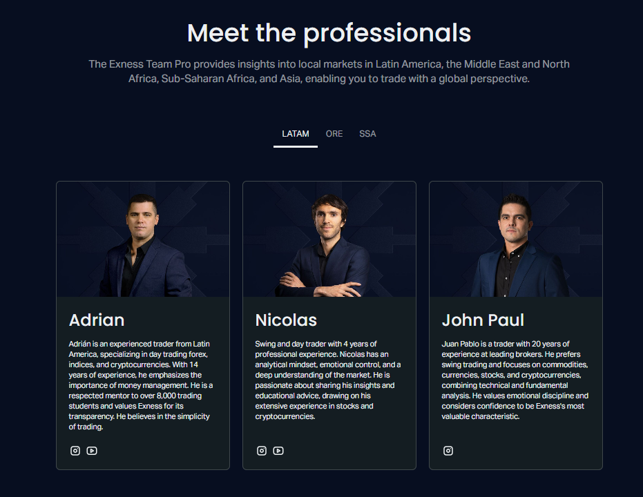 Exness Team Professionals