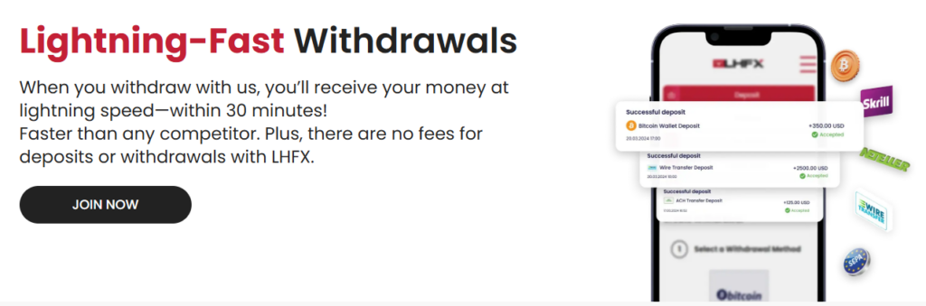 LHFX Deposit and withdrawal