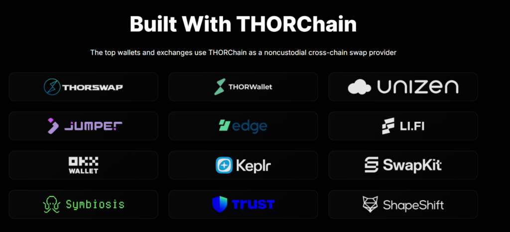 THORChain features and assets offered