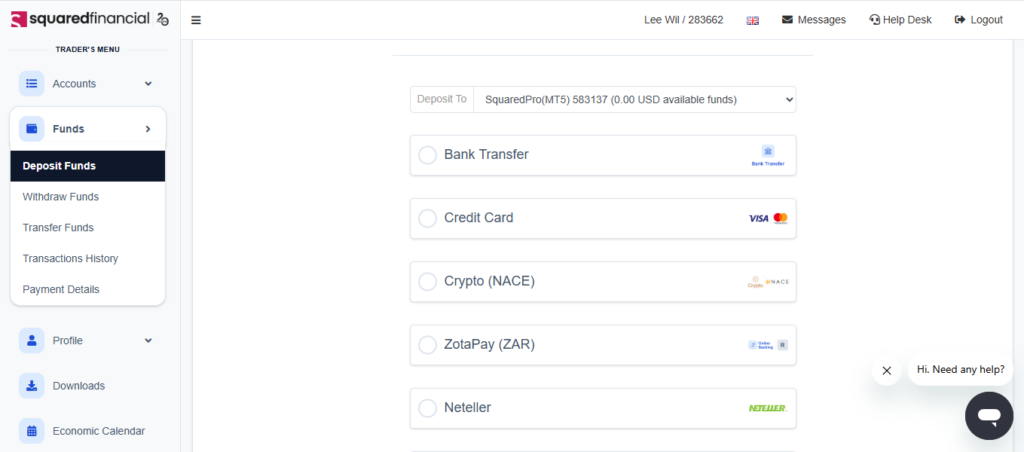 Squared Financial Transfer Funds